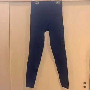 Navy Blue textured leggings / yoga pants with decorative openings size medium